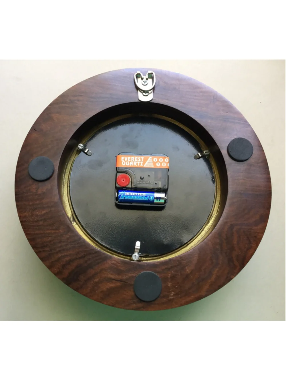 Nautical Ship’s Clock Porthole Look Brass & dark wood 10 Inch Working